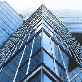 office building pictured with many windows