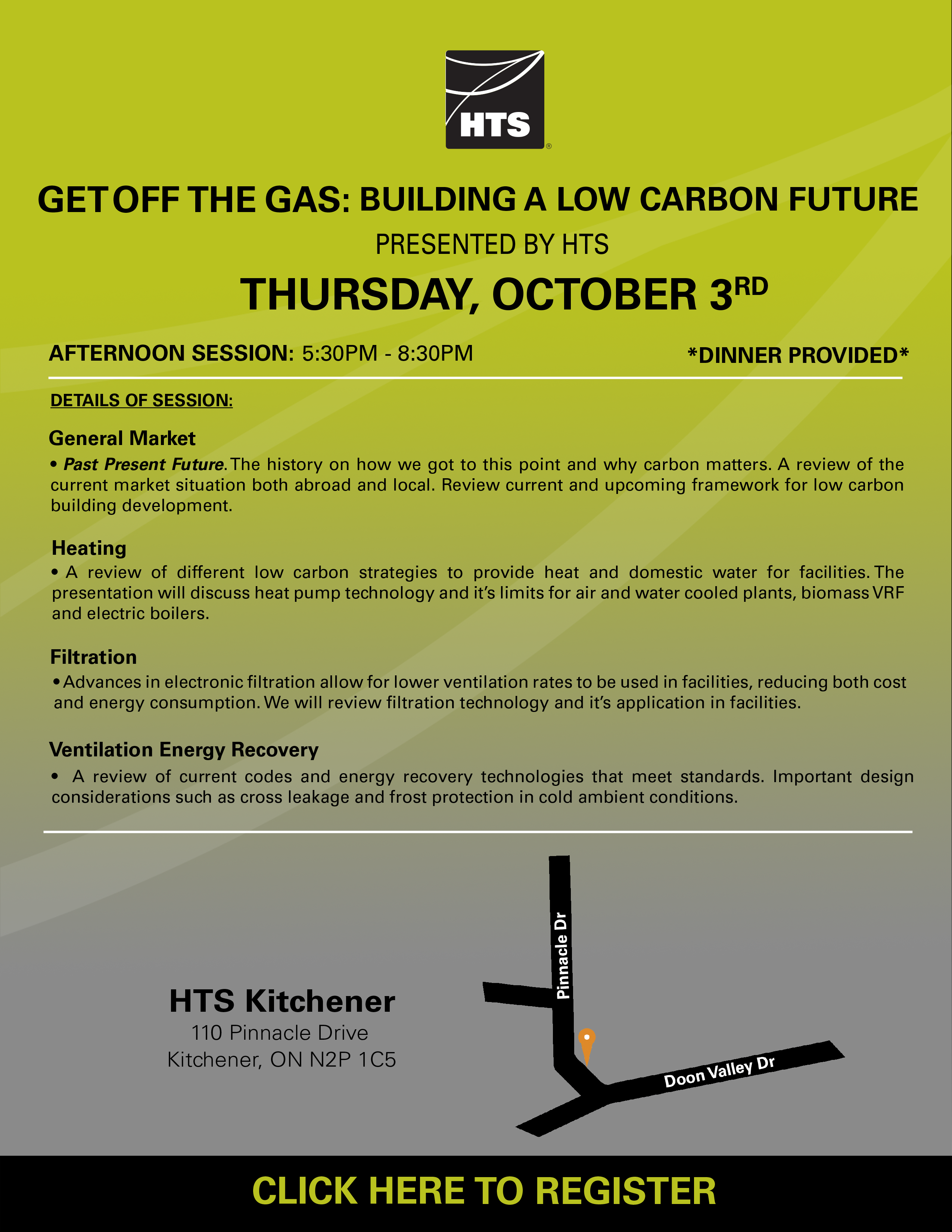 Kitchener Get Off The Gas Seminar Thurs Oct 3 HTS | Commercial & Industrial HVAC Systems, Parts, & Services Company