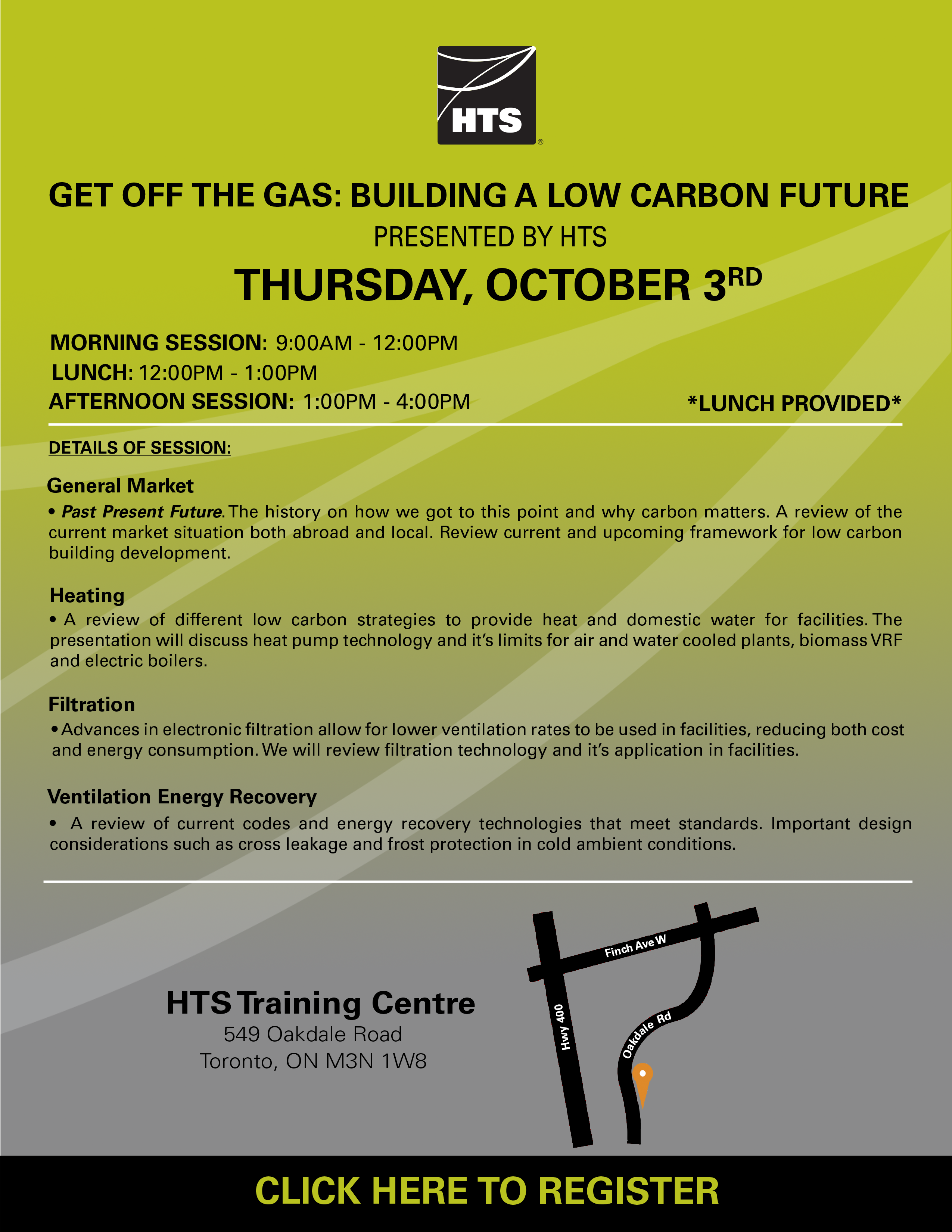 Toronto Get Off The Gas Seminar Thurs Oct 3 HTS | Commercial & Industrial HVAC Systems, Parts, & Services Company
