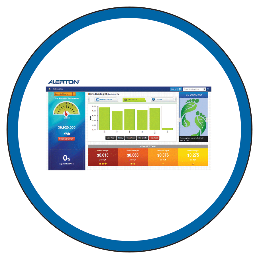 HTS BAS Service Icon dec2020 v3 HTS | Commercial & Industrial HVAC Systems, Parts, & Services Company Alerton BAS Icon in Blue Circle