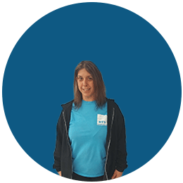 HTS Oakdale PA Samantha 2023 HTS | Commercial & Industrial HVAC Systems, Parts, & Services Company Samantha Simone Headshot in front of blue background